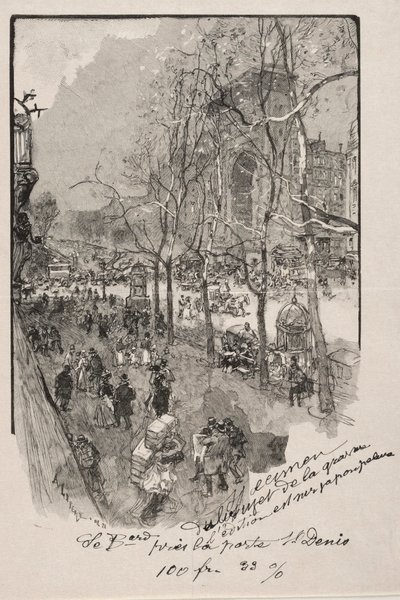 Les Boulevards, perto de Porte St. Denis. de Auguste Louis Lepère