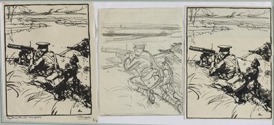 Artilheiros ingleses, 1914. de Auguste Louis Lepère