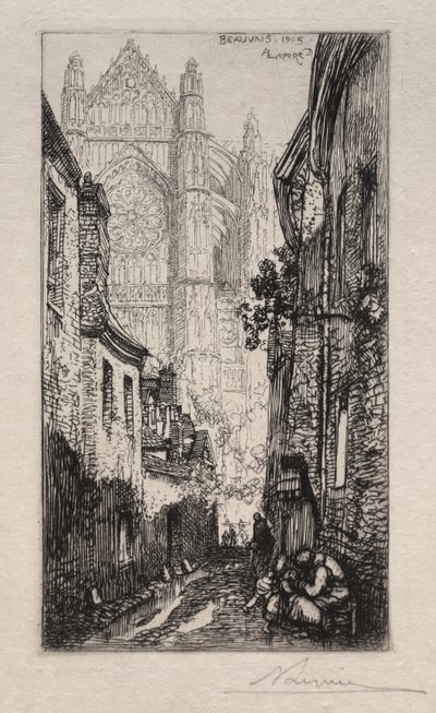 Rua estreita, Beauvais (Um beco, Beauvais) de Auguste Louis Lepère