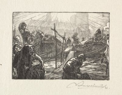 Notre Dame vista do mercado de Apple. de Auguste Louis Lepère