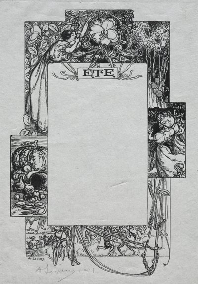 Almanaque de Paris, 1897: Fronteira Decorativa, Verão de Auguste Louis Lepère
