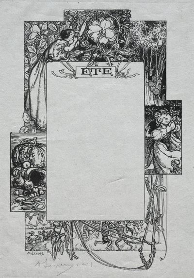 Almanaque de Paris, 1897: Fronteira decorativa, verão, 1897. de Auguste Louis Lepère