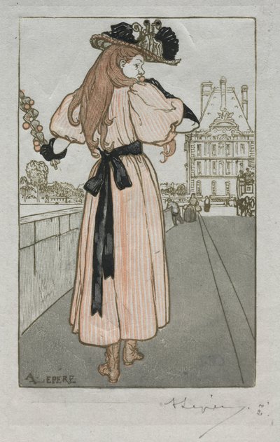 Almanaque de Paris, 1897: Primavera de Auguste Louis Lepère
