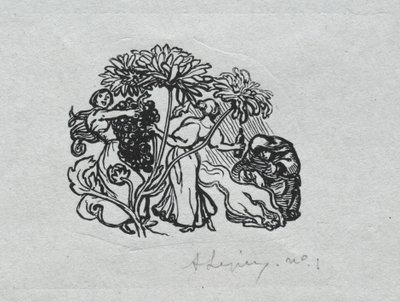 Almanaque de Paris, 1897: Peça de cauda, outono, 1897. de Auguste Louis Lepère
