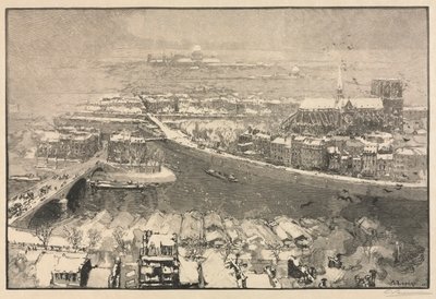 Paris sob a neve de Auguste Louis Lepère