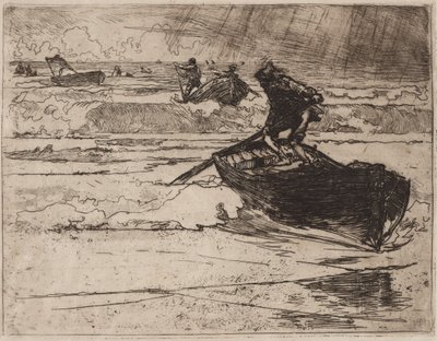 Pescadores fugindo antes da tempestade de Auguste Louis Lepère