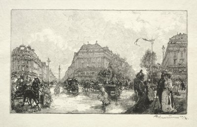 Place de lOpera, 1890. de Auguste Louis Lepère