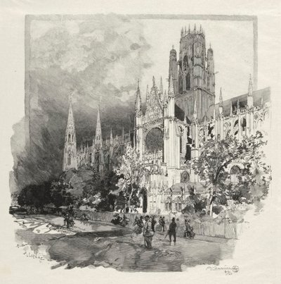 Rouen ilustrado: Igreja de Saint Ouen de Auguste Louis Lepère