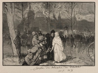 Saindo do Teatro Chatelet de Auguste Louis Lepère