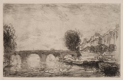 Pôr do sol em Pont Marie, 1890. de Auguste Louis Lepère
