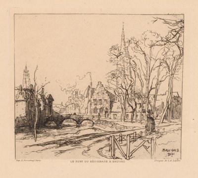 A ponte Beguinage em Bruges de Auguste Louis Lepère
