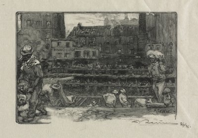 Descarregadores do Canal de Gesso St. Martin, 1890. de Auguste Louis Lepère