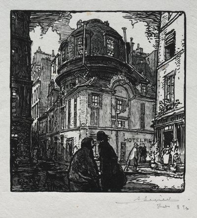 Vista do hotel Colbert. de Auguste Louis Lepère