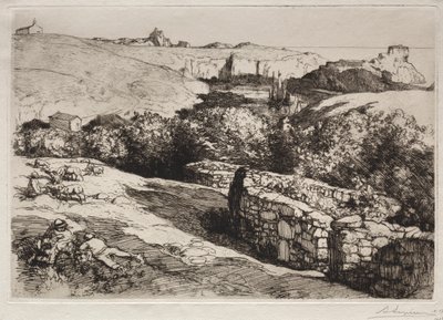 Vista do porto de la Meule, 1907. de Auguste Louis Lepère