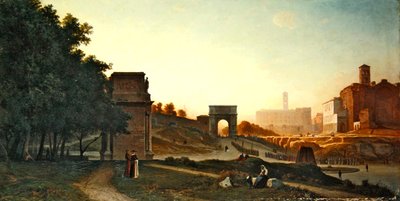 O Fórum ao pôr do sol, 1865 de Auguste Paul Charles Anastasi