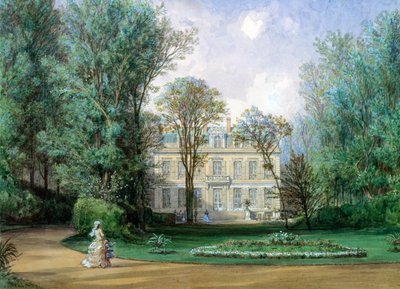 O Hotel Rainbeaux, Avenue Champs Elysees e 57 Rue de Ponthieu, Paris, 1868 (wc no papel) de Auguste Paul Charles Anastasi