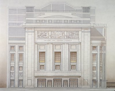 Teatro dos Campos Elíseos: fachada - projeto de Perret de Auguste Perret