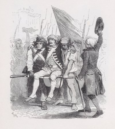 14 de julho, de The Complete Works of Béranger, 1836. Criadores: Auguste Raffet, Lacoste, Eugène Guillaumot. de Auguste Raffet, Lacoste, Eugène Guillaumot
