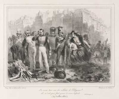 Álbum de 1831: Quero matar um dos soldados de Polignacs. Eles não pouparam meu filho Historic, 18 de Auguste Raffet