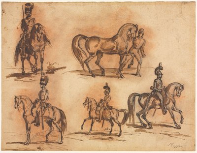 Cinco Estudos Equestres: Cavaleiros de Auguste Raffet