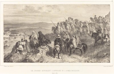 Os árabes sinalizam a aproximação do exército francês de Auguste Raffet