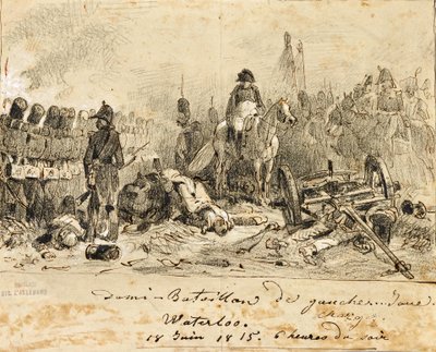Napoleão na Batalha de Waterloo de Auguste Raffet