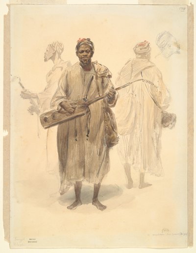 Um músico de rua mouro em Tânger de Auguste Raffet