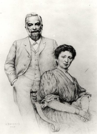 Adolfo Giraudon (1849-1929) e sua esposa, Claire, 1907 de Auguste Raynaud