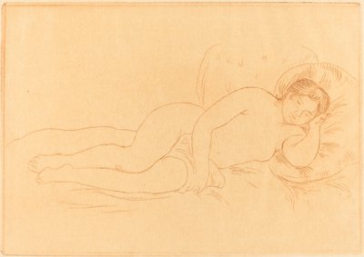 Nu feminino reclinado (Femme nue couchee) de Auguste Renoir