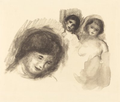 Pedra com três esboços de Auguste Renoir