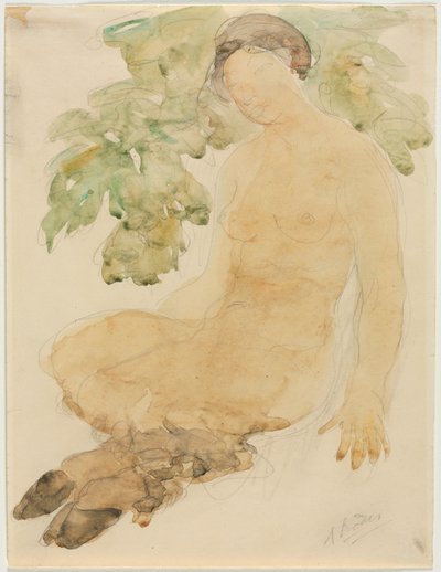 Faunesse, c.1905 (aguarela sobre grafite) de Auguste Rodin