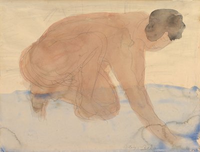 Figura nua nas mãos e joelhos, 1900-1910. de Auguste Rodin