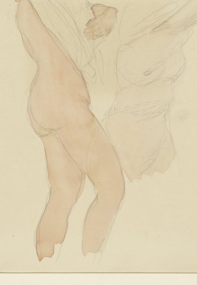 Folha de estudo com duas mulheres tirando suas camisas de Auguste Rodin