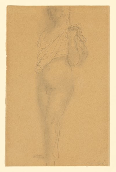 Studie eines Aktes mit Draperie de Auguste Rodin