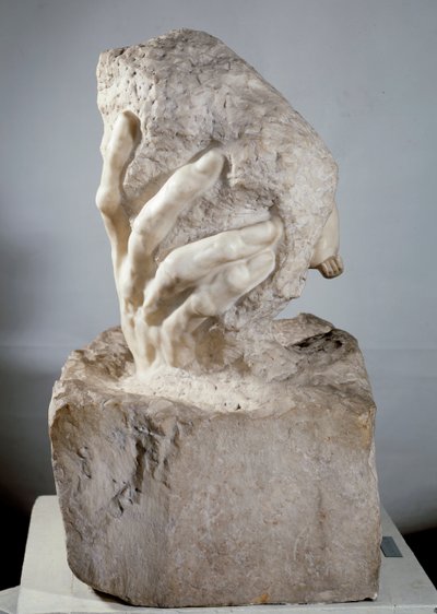 A Mão de Deus Escultura em mármore de Auguste Rodin (1840-1917) Paris do século XX, Musee Rodin de Auguste Rodin