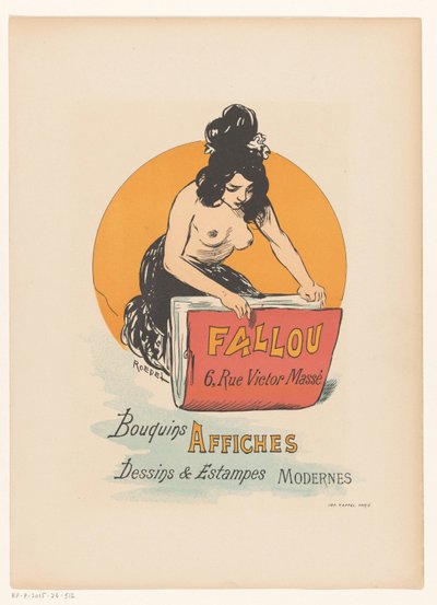 Cartaz para a loja de livros e impressão Fallou em Paris de Auguste Roedel