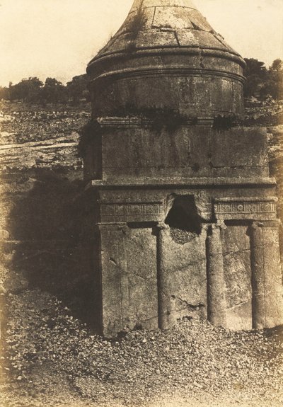 Túmulo de Absalão, Vale de Cedron, Jerusalém, 1854 (foto) de Auguste Salzmann