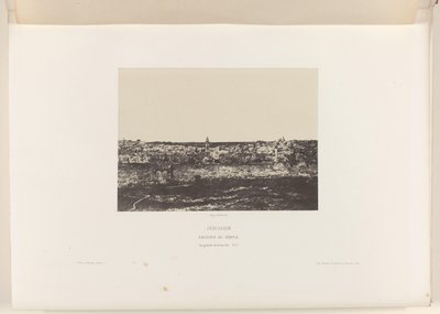 Gezicht op Jeruzalem, com ommuring van de tempel Jerusalém. Fechamento do templo. Vista geral da face leste (título no objeto) de Auguste Salzmann