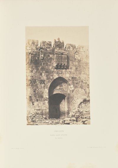 Jerusalém. Porta de Santo Estêvão. Vista exterior de Auguste Salzmann
