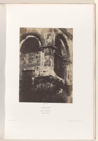 Kapel van de Heilig Grafkerk, Jeruzalem Jerusalém. Santo Sepulcro. Capela do Calvário (título no objeto) de Auguste Salzmann