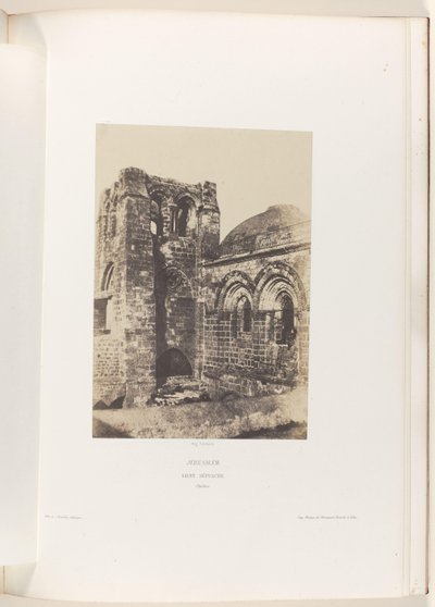 Torre da Igreja do Santo Sepulcro em Jerusalém Jerusalém. Santo Sepulcro. Clocher (título no objeto) de Auguste Salzmann