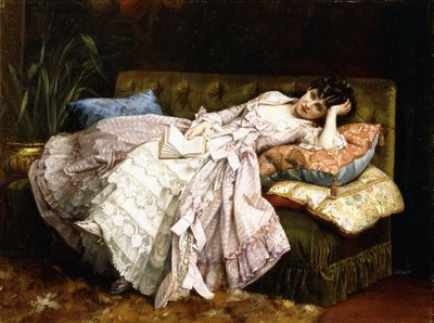 Uma beleza reclinada, 1877 de Auguste Toulmouche