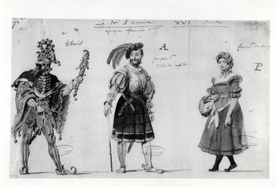 Figurinos para &39;Le Roi s&39;amuse&39; de Victor Hugo (1802-85), 1832 de Auguste de Chatillon