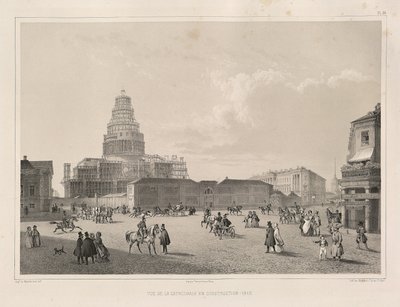 Obras em 1838 De: A construção da Catedral de Santo Isaacs, 1845 de Auguste de Montferrand
