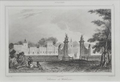 Vista do Palácio Wilanów, 1840 de Augustin François Lemaiand#770tre