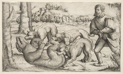 Uma caça ao urso de Augustin Hirschvogel