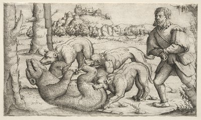 Uma Caça ao Urso de Augustin Hirschvogel