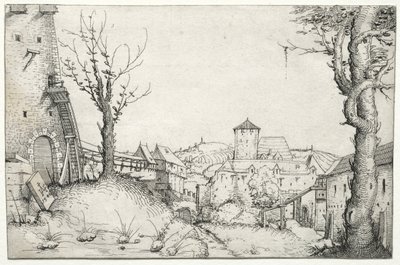 Pátio de um castelo, 1546. de Augustin Hirschvogel