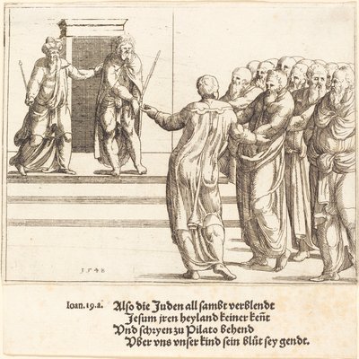 Ecce Homo, e os judeus negam a Cristo de Augustin Hirschvogel