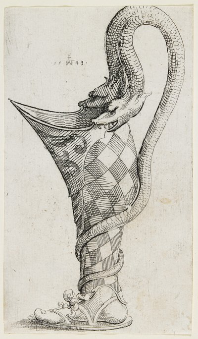 Embarcação ornamental em forma de perna, 1543 de Augustin Hirschvogel